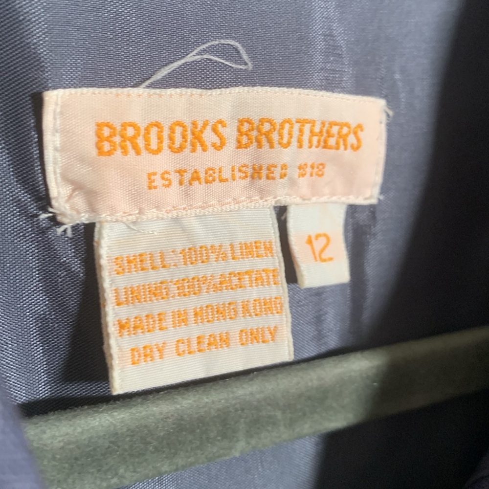 Brooks Brothers Womens VTG Midi Linen Dress Blue Gray Size 12 Short Sleeve - Picture 3 of 5